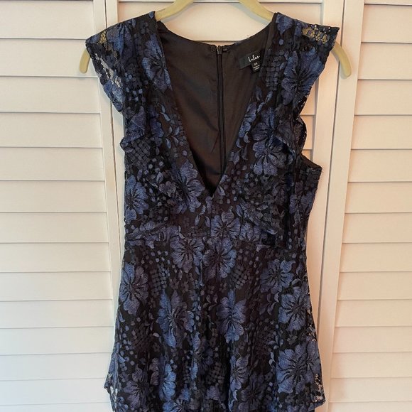 Lulu's Navy Blue Lace Ruffled Tiered Sleeveless Maxi Dress - Picture 3 of 8